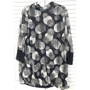 IC By Connie K Bubble Dress Textured Art Wear Zip Back High Neck Women’s Large